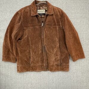 M Julian Wilsons Leather Jacket Full Zip Novelty Lined Brown Mens Size L Western